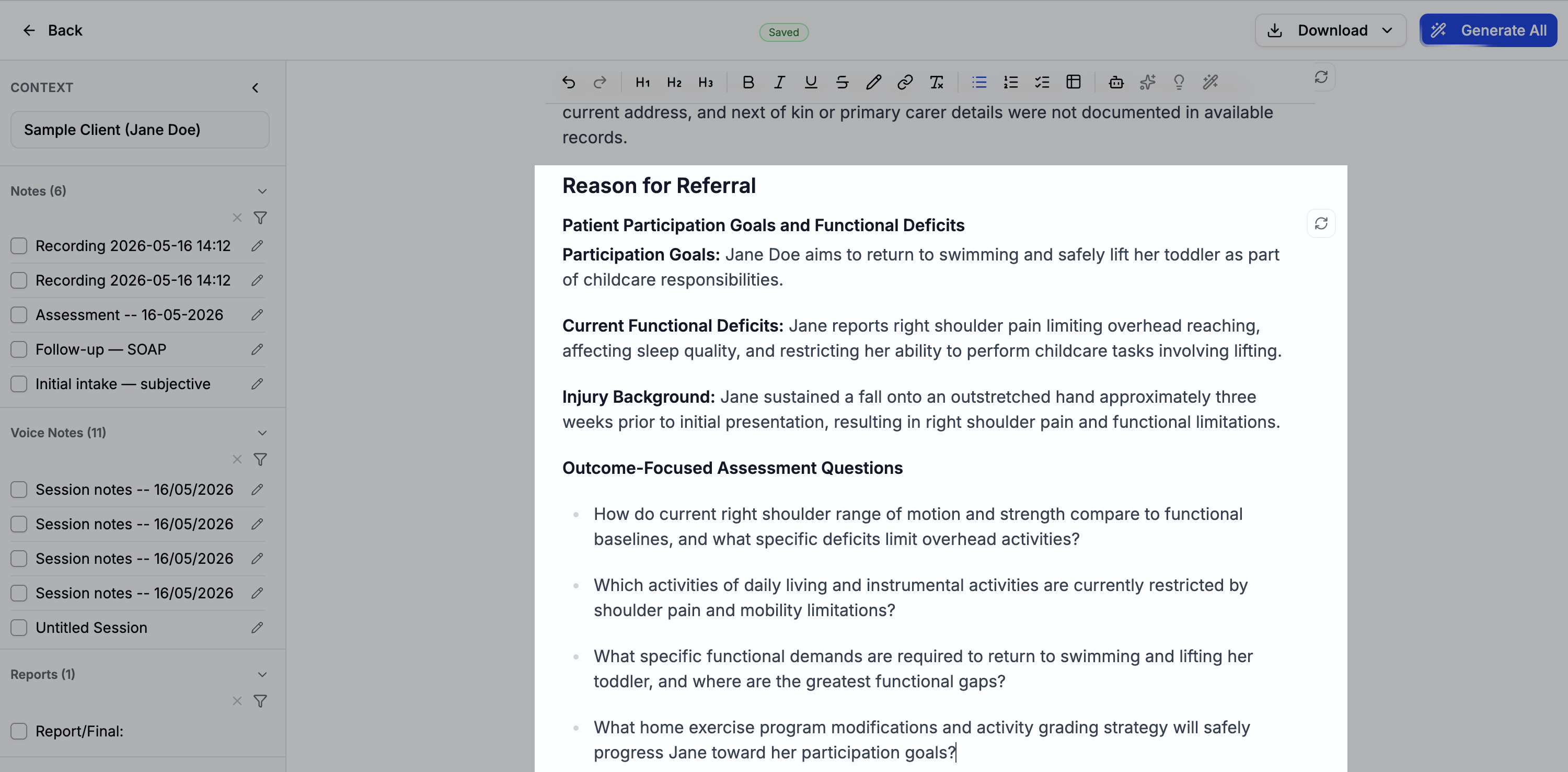 Refine result showing the updated section after applying the instruction